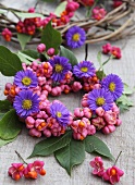 Autumnal wreath with spindle flowers