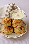 Cranberry scones with clotted cream