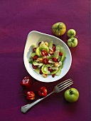 Tomaten-Limetten-Chili-Salsa mit Garnelen, grünen Tomaten und Habaneros