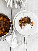 Lamb stew with quinces