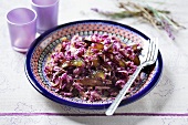 Red cabbage salad with damsons