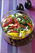 Peppers preserved in oil with garlic and herbs