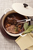 Braised wild boar in a gingerbread and wine sauce
