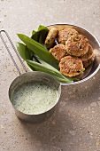 Chive and parsley sauce for wholemeal quark biscuits