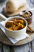 Grilled butternut squash with cinnamon