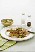 Courgette frittata with avocado salsa
