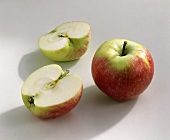 Whole and halved apple (variety: Festival)