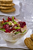 Chicken salad with radicchio and radishes