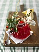 A jar of rose hip jelly
