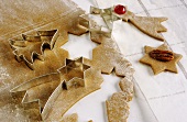 Gingerbread dough with cutters