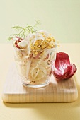 Fennel salad with radicchio and brown millet sprouts