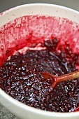 Making raspberry jam