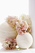 Hydrangea flowers and decorative balls