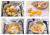 Aprikosen-Pfirsich-Kompott zubereiten