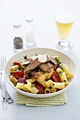 Pasta salad with beef