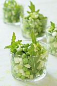 Apple and pea salad with rocket