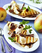 Grilled pears with a sweet ricotta cream