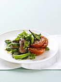 Vegetable salad with lamb
