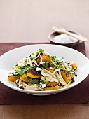 Linguine with pumpkin and rocket