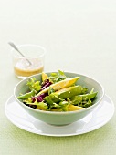 Mixed salad with avocado and ginger