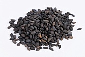 Black sesame seeds in a heap
