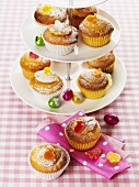 Lemon muffins on tiered stand (Easter)