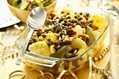 Baked vegetables with raisins and capers