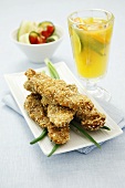 Fried turkey breast with sesame seeds
