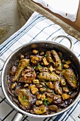 Coq au vin in pan