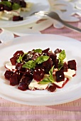 Beetroot salad with feta and sesame seeds