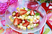 Strawberry and melon salad with mint