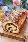 Yeast cake with dried fruit filling