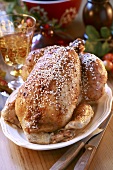 Stuffed chicken with sesame seeds