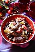Beef with tomatoes and bananas