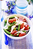 Bean, onion and tomato salad