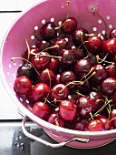 Cherries in a colander