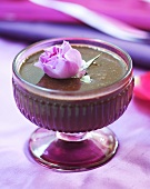 Chocolate sauce with rose