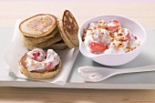 Buckwheat pancakes with strawberry quark