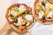 Wholemeal vegetable pizzas