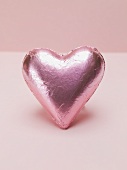 Pink heart-shaped chocolate