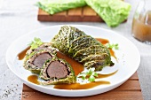 Fillet of hare wrapped in savoy cabbage