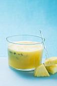 Pineapple and passion fruit juice with fruit