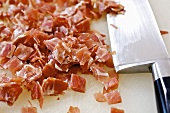 Chopping bacon