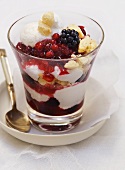 Layered mixed berry dessert
