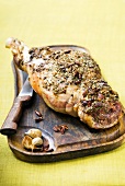 Leg of lamb with rosemary, spices and garlic