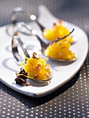 Quince compote with saffron and orange peel
