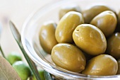 A bowl of pickled olives