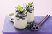 Vanilla cream with blueberries