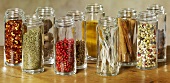 Various spices in jars