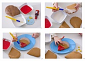 Decorating a Father Christmas biscuit